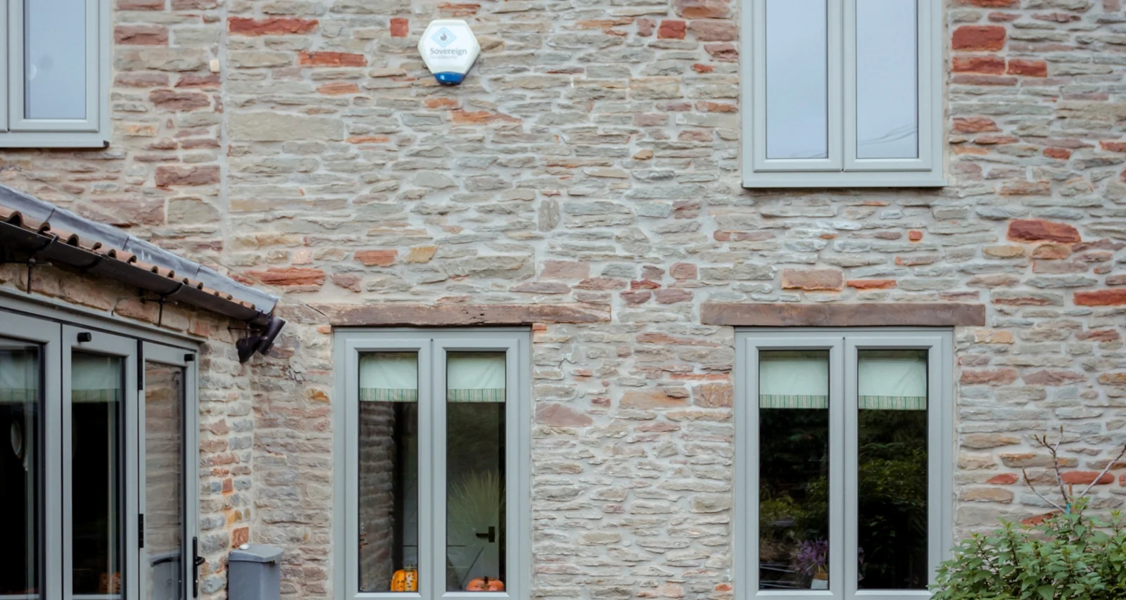 Aluminium glazing in a renovated stone cottage in Fishponds, Bristol